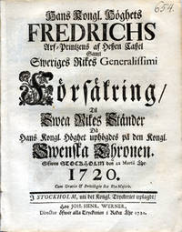 Hans Kongl. Höghets Fredrichs arf-printzens af…