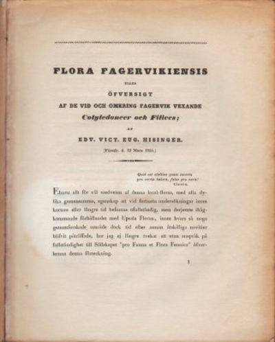 Flora Fagervikiensis eller öfversigt af de vid…