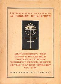 Auktion VI, 20 September 1932: Americana, Astronomie, Geographie, Einbände, Holzschnittbücher 15./16. Jahrhunderts, Incunabula Typographica, Kupferstich-werke, Medizin, Musik, Naturwissenschaften. by KARL UND FABER - MÜNCHEN - from Frits Knuf Antiquarian Books (SKU: 52653)