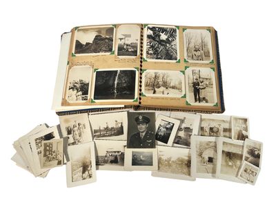  Vintage Original Photo Album from 1943-1944 featuring men in uniforms , their wives, girlfriends, a...