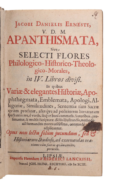 Apanthismata, sive Selecti Flores Philologico-Historico-Theologico-Morales, in IV Libros divisi. (photo 2)