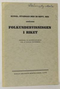Kungl. stadgan den 26 sept. 1921 angående…