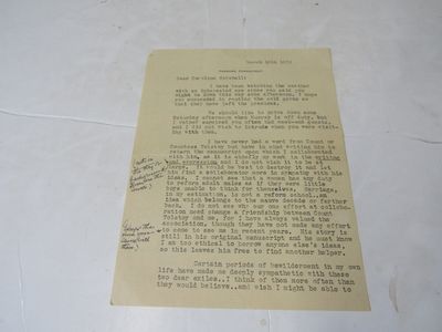 1 1/2 Page Typed Letter From Ethel Fairmont Beene (Monty) to Caroline Marshall dated Cheshire, CT; March 10, 1933