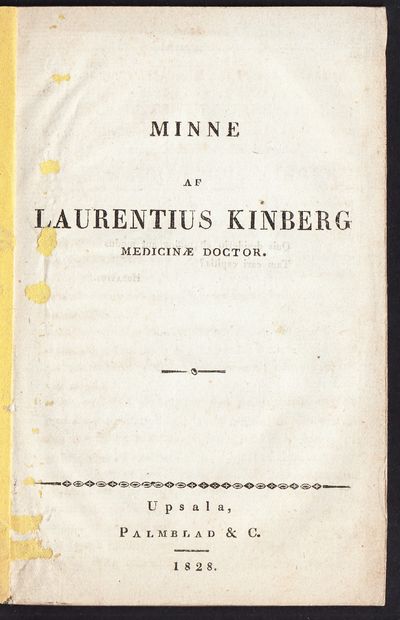 Minne af Laurentius Kinberg medicinæ doctor.