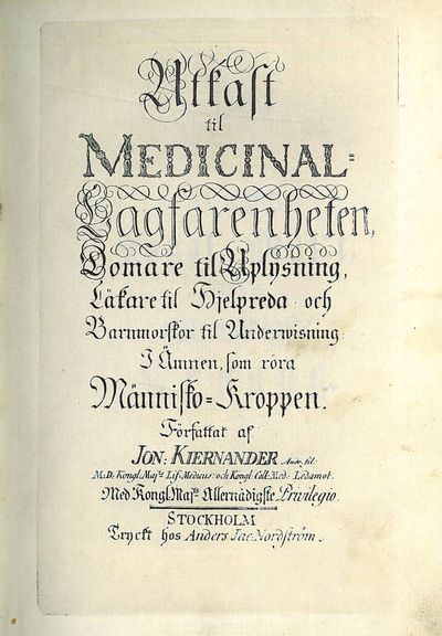 Utkast til medicinal-lagfarenheten, domare til…