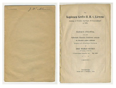 Om kapitenen grefve H. H. v. Liewens sändning af…