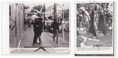 [TWO ORIGINAL WIRE-SERVICE PHOTOS OF HIPPIES IN THE HAIGHT]