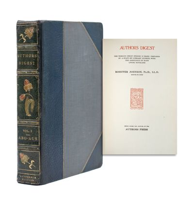 New York: Authors Press, 1908. Autograph Edition, no. 3 of 32 copies, prepared for T. F. Hinckley. F...