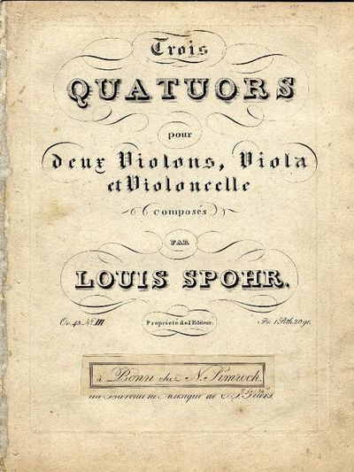 Trois Quatuors pour deux Violons, Viola et Violoncelle. [Op. 45]. [Parts]