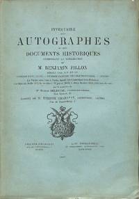 Vente 27 Juillet 1883 : Inventaire Des Autographes et Des Documents Historiques Composant La Collection De M. Benjamin Fillon. Séries XIII - XV. Hommes De Guerre, Vendée Contre-Révolutionnaire, Divers.