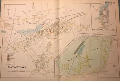 EATONTOWN/ MONMOUTH PARK/ OCEANPORT. NJ MAP. FROM WOLVERTON'S “ATLAS OF MONMOUTH COUNTY,” 1889