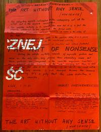 Original handwritten poster manifesto: &quot;The Art Without Any Sense /Nonsense. by Kwietniewski, Andrzej