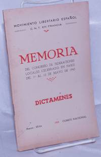 image of Memoria del Congreso de Federaciones Locales celebrado en Paris del 1.o al 12 de Mayo de 1945, Dictámenes