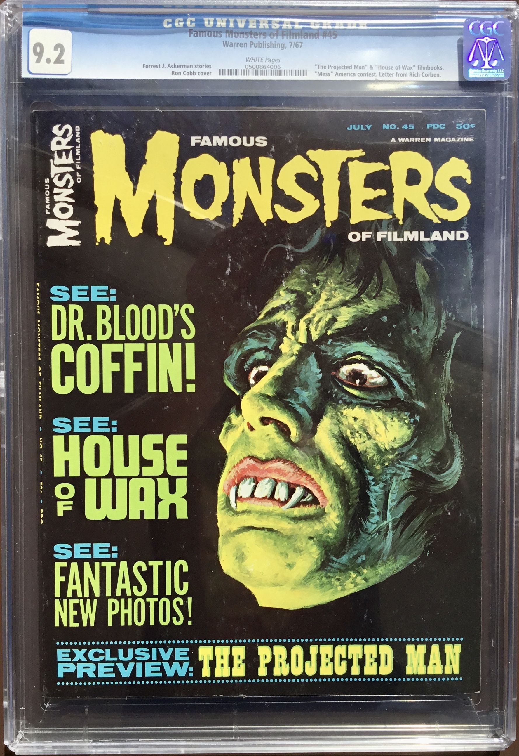 【希少本】 Famous Monsters of Filmland #135 FAMOUS MONSTERS of FILMLAND No. 45 (July 1967) CGC Graded