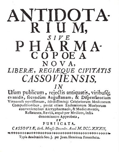 Antidotarium, sive Pharmacopoea Nova, Lierae, regiaeque Civitatis