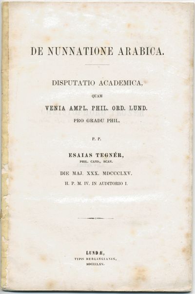 De nunnatione arabica. A.a.