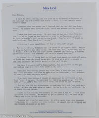 cover of Four page open letter in support of the National Gay & Lesbian Task Force