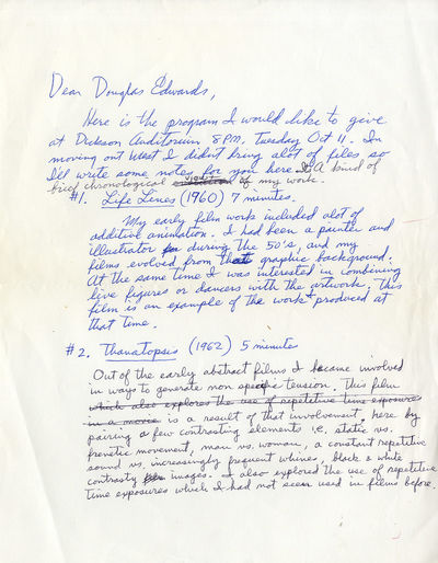ED EMSHWILLER (ca. 1980) Signed letter