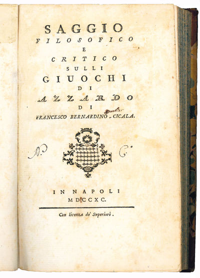 Saggio filosofico e critico sulli giuochi di azzardo