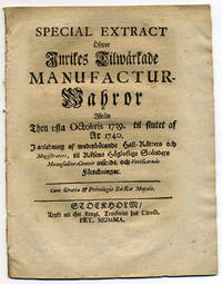 Special extract öfwer inrikes tilwärkade…
