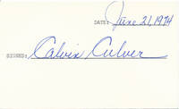 Signature de CULVER, Calvin (1943-89)