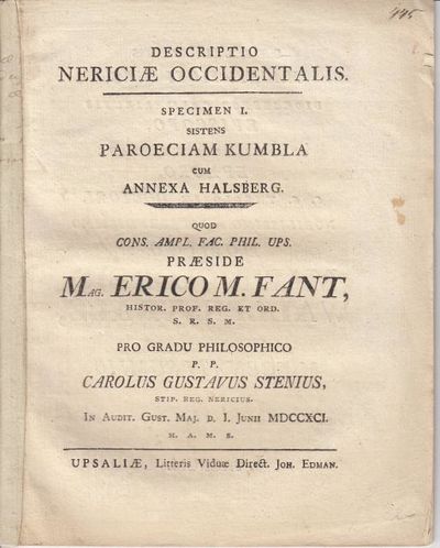 Descriptio Nericiae occidentalis. Sistens…