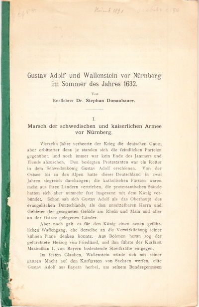 Gustav Adolf und Wallenstein vor Nürnberg im…