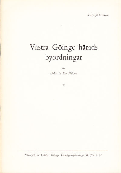 Västra Göinge härads byordningar.
