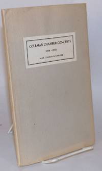 image of Coleman Chamber Concerts 1904-1944