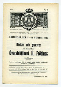 Bokauktion den 9-13 oktober 1937. Böcker och…