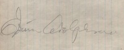 AUTOGRAF - EDVIN ADOLPHSON (1893-1979).