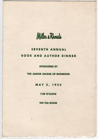 [RICHMOND] MILLER & RHOADS DINNER INVITATION