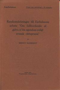 Randanmärkningar till Eschelssons arbete 