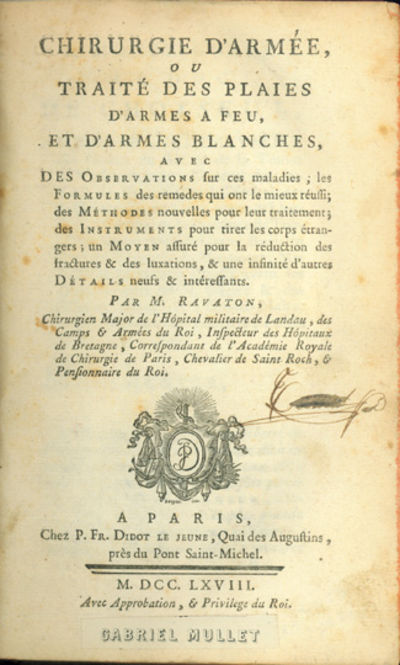 Chirurgie d'armee ou traite des plaies d'armes a feu