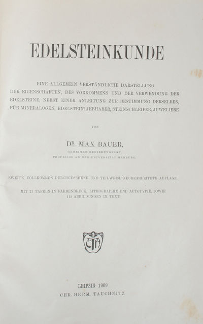 Edelsteinkunde. 2. Aufl.