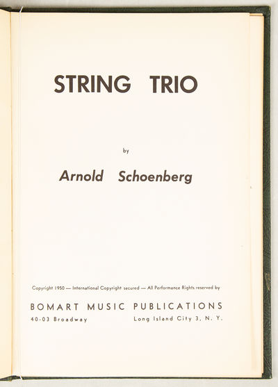 [Op. 45]. String Trio [Score]