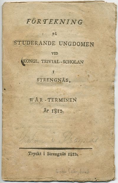 Förtekning på studerande ungdomen vid kongl.…
