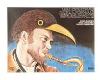 Polish Artistic Agency poster naming three jazz artists - Saxophonist Jan Ptaszyn Wróblewski in surreal raven hat