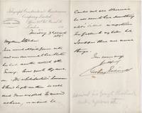 image of Autograph Letter Signed to his friend ALLCHIN (Sir George Henry, 1820-1896, Admiral, Hydrographer to the British Admiralty)