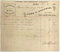 Steam Job Printer's Billhead -- John F. Baldwin Job Printing by Steam, 1860