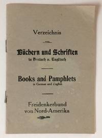image of Verzeichnis von Buchern und Schriften in Deutsch u. Englisch. Books and Pamphlets in German and English