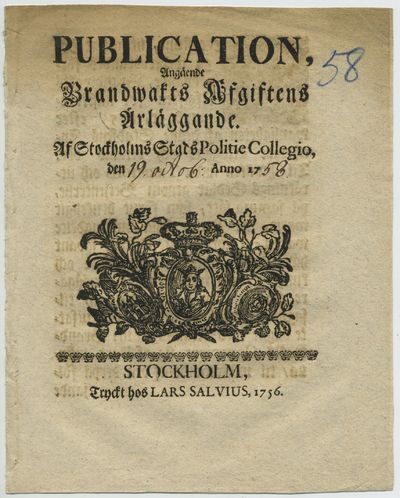 Publication, angående brandwakts afgiftens…