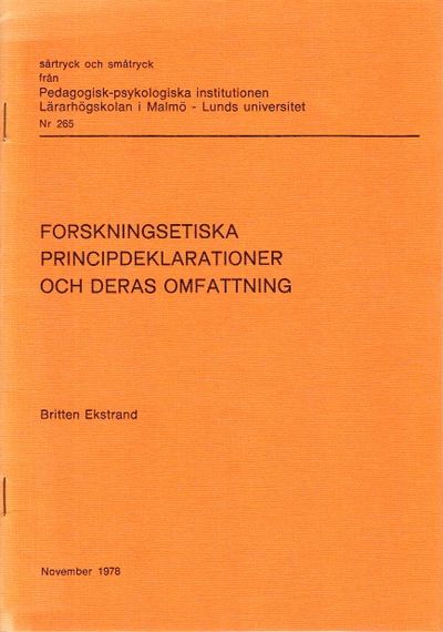 Forskningsetiska principdeklarationer och deras…