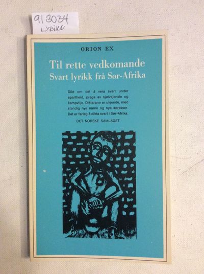 Svart lyrikk frå Sør-Afrika. Ein antologi ved…