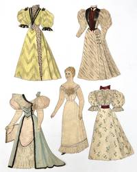 Handmade 8" Paper Doll "Grace" -- 1880s Blonde Beauty with Four (4) Outfits