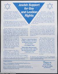Jewish Support for Gay and Lesbian Rights [handbill]