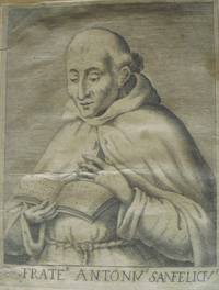 Early engraved Portrait of Antonius Sanfelicius, Three Quarter Length, in robes, reading.
