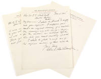 One Cartoon Drawing signed and inscribed, 2 Autograph Letters Signed, and one Typed Letter signed, all to E.F. Strickland