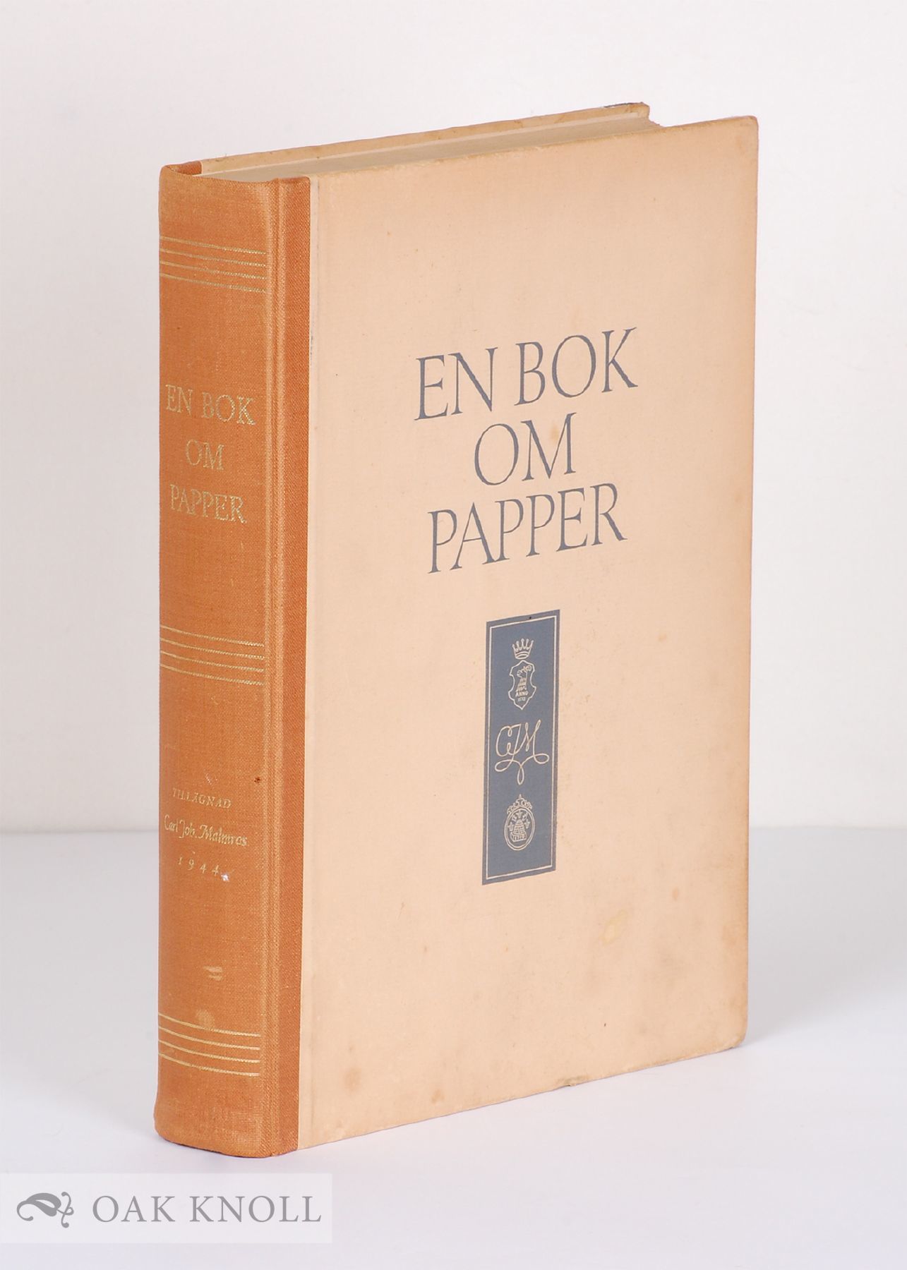 BOK OM PAPPER. TILLAGNAD CARL JOH. MALMROS DEN 23 DECEMBER 1944.|EN by ...