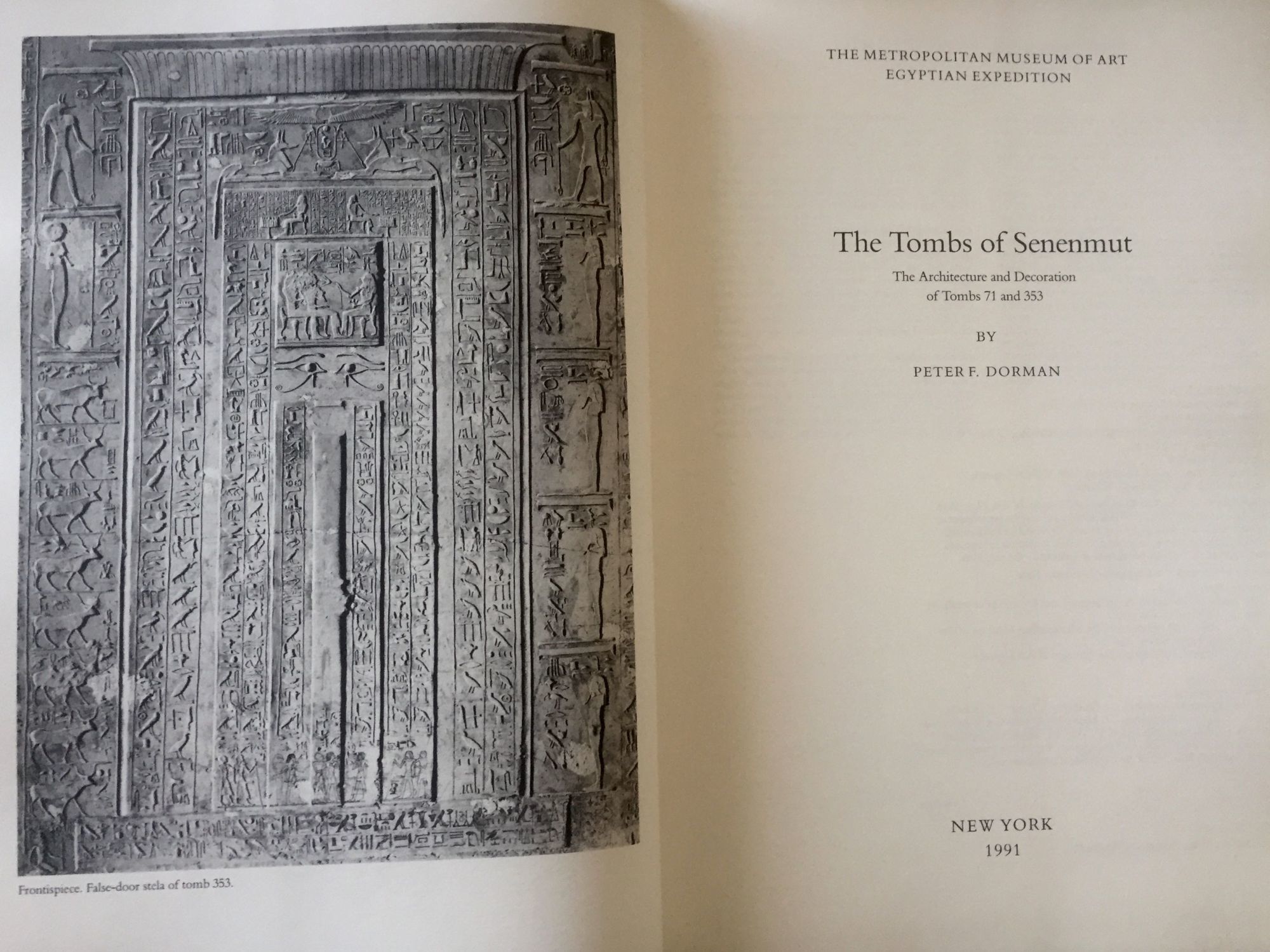 The tombs of Senenmut. The architecture and decoration of tombs 71 and 353